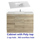 600-1500Mm Berge Freestanding Bathroom Floor Vanity Kickboard White Oak Wood Grain Left/Right Side