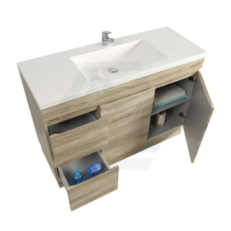 600-1500Mm Berge Freestanding Bathroom Floor Vanity Kickboard White Oak Wood Grain Left/Right Side