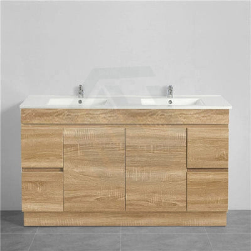 600-1500Mm Berge Freestanding Bathroom Floor Vanity Kickboard White Oak Wood Grain Left/Right Side