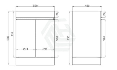 600-1500Mm Berge Freestanding Bathroom Floor Vanity Kickboard White Oak Wood Grain Left/Right Side