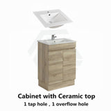 600-1500Mm Berge Freestanding Bathroom Floor Vanity Kickboard White Oak Wood Grain Left/Right Side