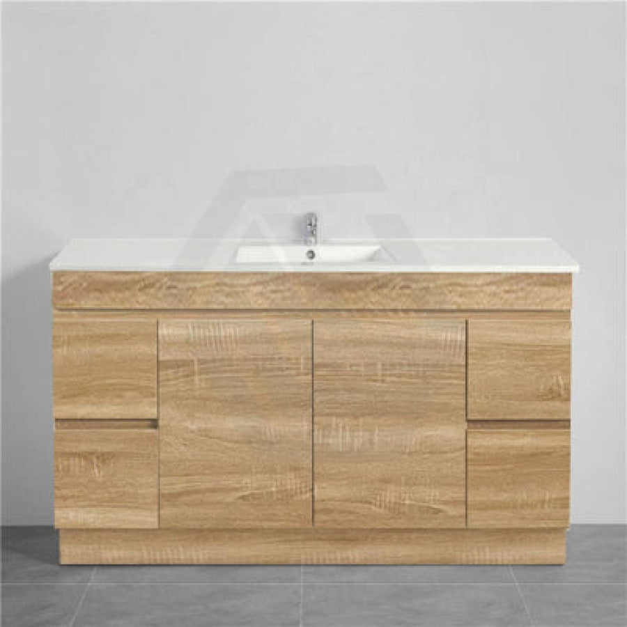 600-1500Mm Berge Freestanding Bathroom Floor Vanity Kickboard White Oak Wood Grain Left/Right Side