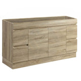 600-1500Mm Berge Freestanding Bathroom Floor Vanity Kickboard White Oak Wood Grain Left/Right Side