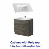 600-1500Mm Berge Freestanding Vanity With Kickboard Dark Grey Wood Grain Pvc Filmed Cabinet Only &