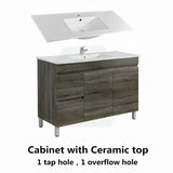 600-1500Mm Berge Freestanding Vanity With Legs Dark Grey Wood Grain Pvc Filmed Cabinet Only &