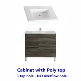 600-1500Mm Berge Freestanding Vanity With Legs Dark Grey Wood Grain Pvc Filmed Cabinet Only &