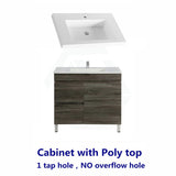 600-1500Mm Berge Freestanding Vanity With Legs Dark Grey Wood Grain Pvc Filmed Cabinet Only &