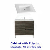 600-1500Mm Berge Freestanding Vanity With Legs Dark Grey Wood Grain Pvc Filmed Cabinet Only &