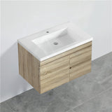 600-1500Mm Berge White Oak Wall Hung Vanity With Left / Right Drawer And Ceramic Poly Tops Options