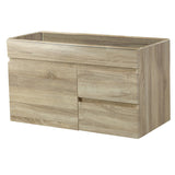 600-1500Mm Berge White Oak Wall Hung Vanity With Left / Right Drawer And Ceramic Poly Tops Options