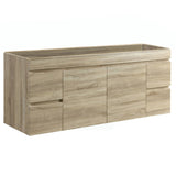 600-1500Mm Berge White Oak Wall Hung Vanity With Left / Right Drawer And Ceramic Poly Tops Options