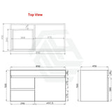 600-1500Mm Berge White Oak Wall Hung Vanity With Left / Right Drawer And Ceramic Poly Tops Options