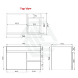 600-1500Mm Berge White Oak Wall Hung Vanity With Left / Right Drawer And Ceramic Poly Tops Options