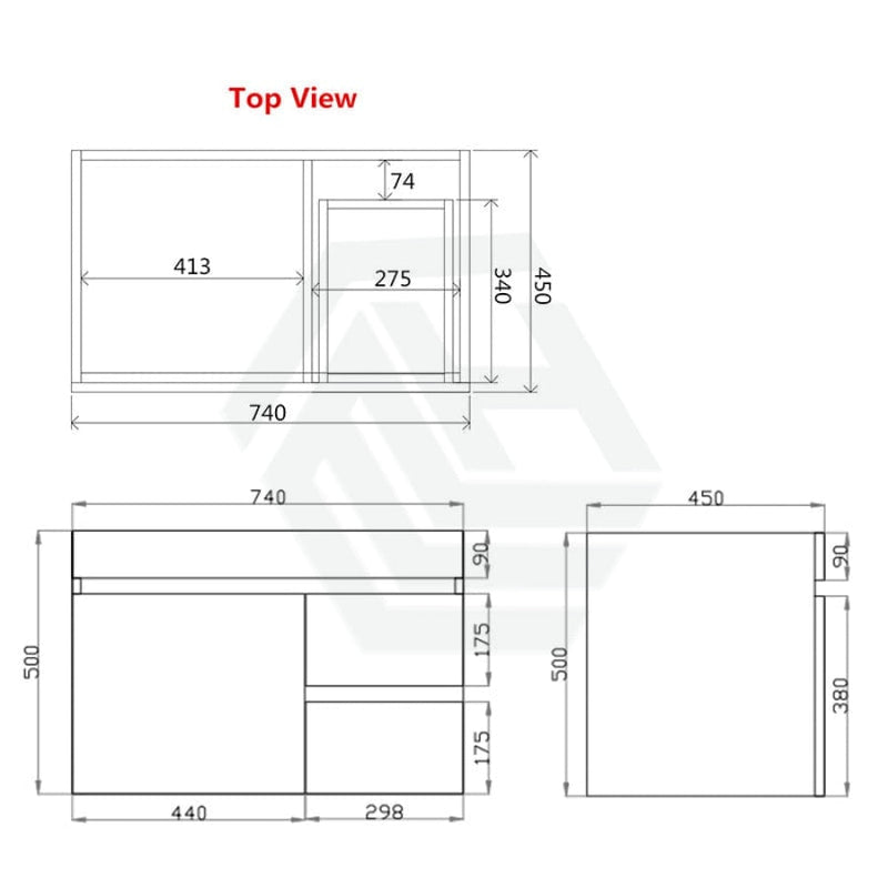 600-1500Mm Berge White Oak Wall Hung Vanity With Left / Right Drawer And Ceramic Poly Tops Options