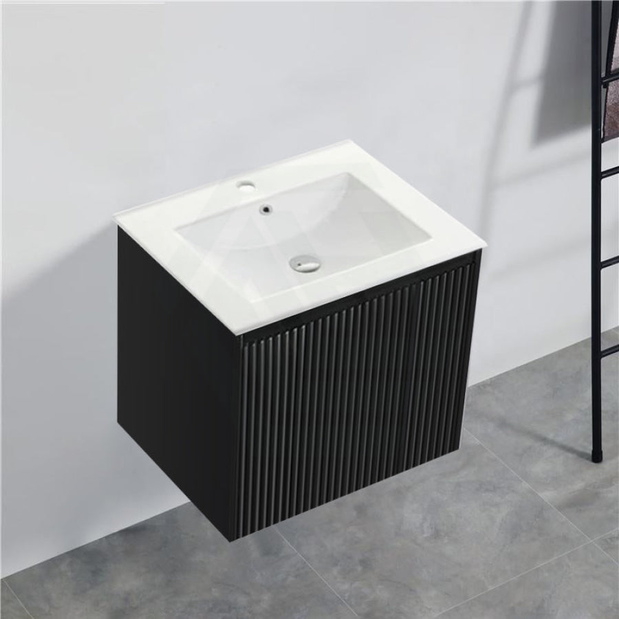 600-1500Mm Brindabella Wall Hung Bathroom Floating Vanity Matt Black Pvc Board Cabinet Only&Ceramic