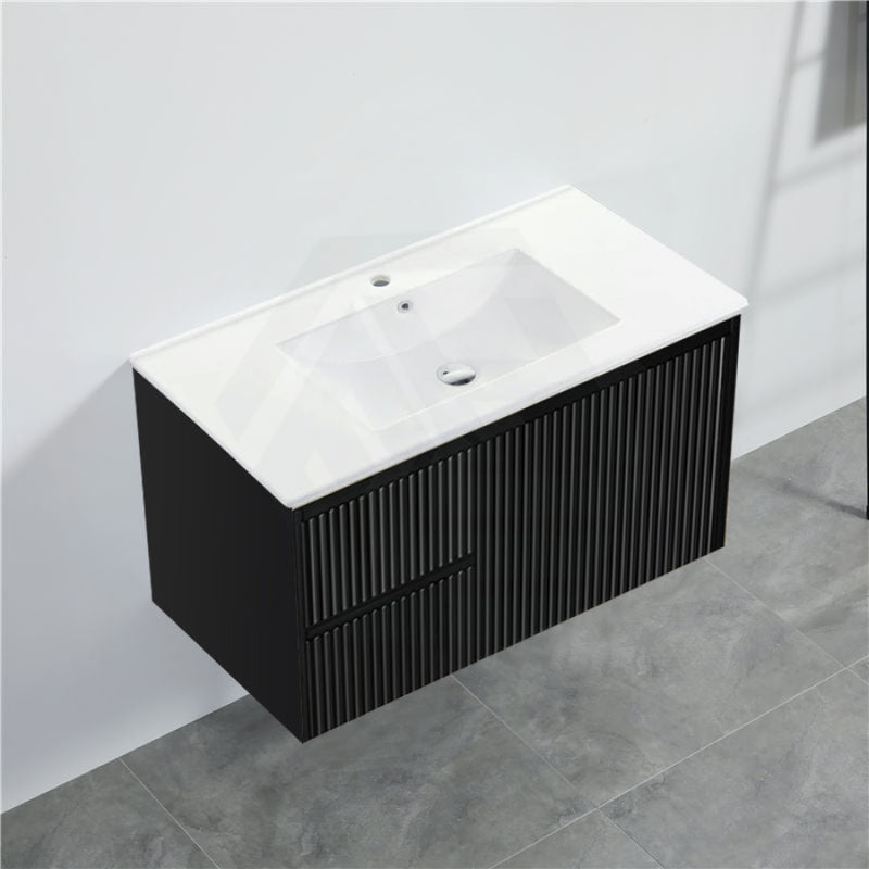 600-1500Mm Brindabella Wall Hung Bathroom Floating Vanity Matt Black Pvc Board Cabinet Only&Ceramic