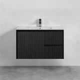 600-1500Mm Brindabella Wall Hung Bathroom Floating Vanity Matt Black Pvc Board Cabinet Only&Ceramic