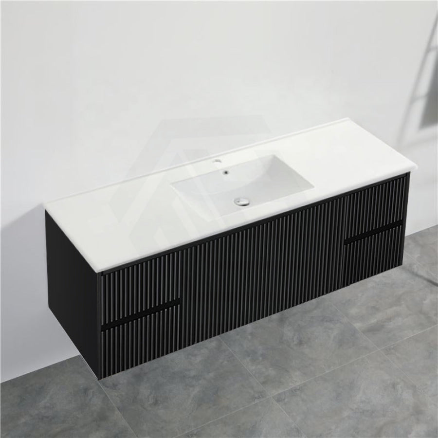 600-1500Mm Brindabella Wall Hung Bathroom Floating Vanity Matt Black Pvc Board Cabinet Only&Ceramic