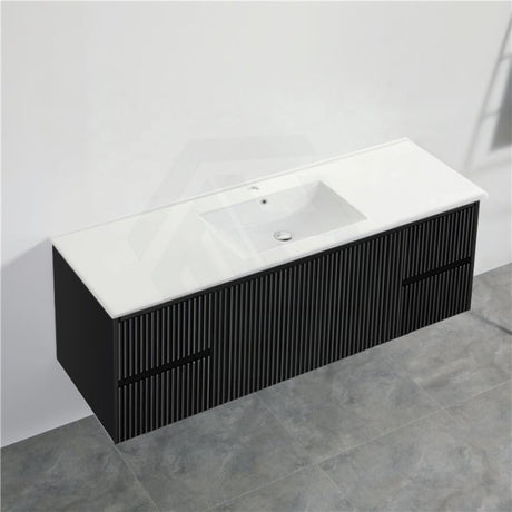 600-1500Mm Brindabella Wall Hung Bathroom Floating Vanity Matt Black Pvc Board Cabinet Only&Ceramic