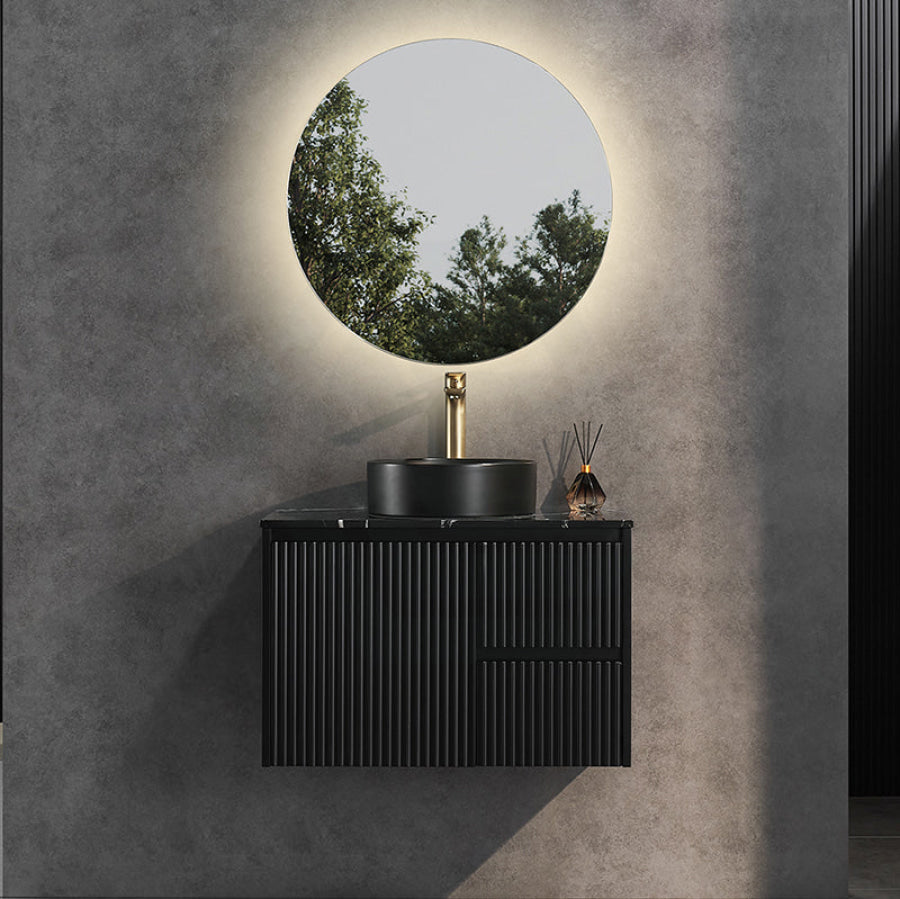 600-1500Mm Brindabella Wall Hung Bathroom Floating Vanity Matt Black Pvc Board Cabinet Only&Ceramic