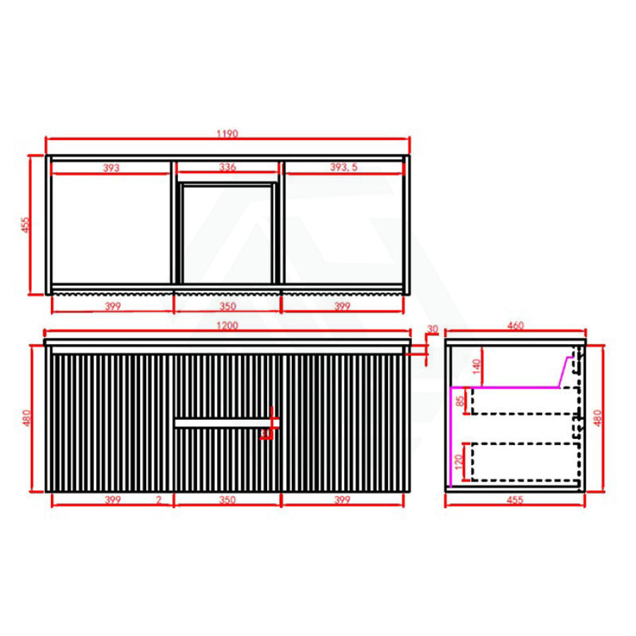 600-1500Mm Brindabella Wall Hung Bathroom Floating Vanity Matt Black Pvc Board Cabinet Only&Ceramic