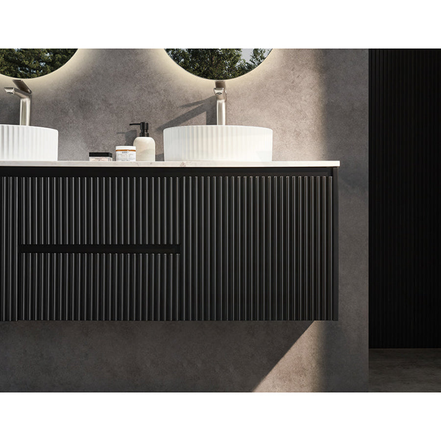 600-1500Mm Brindabella Wall Hung Bathroom Floating Vanity Matt Black Pvc Board Cabinet Only&Ceramic