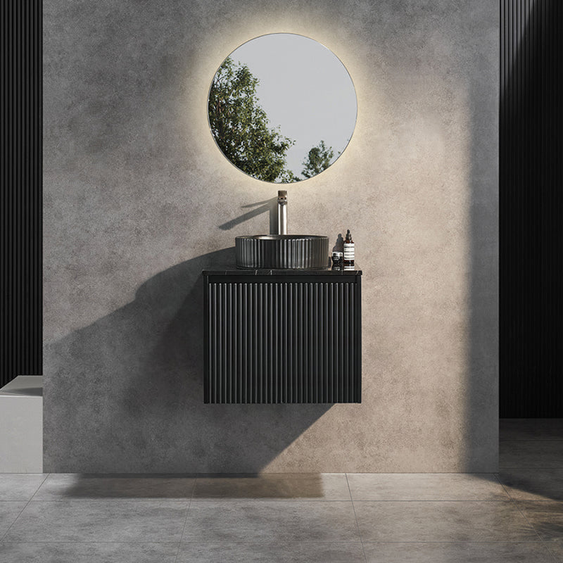 600-1500Mm Brindabella Wall Hung Bathroom Floating Vanity Matt Black Pvc Board Cabinet Only&Ceramic