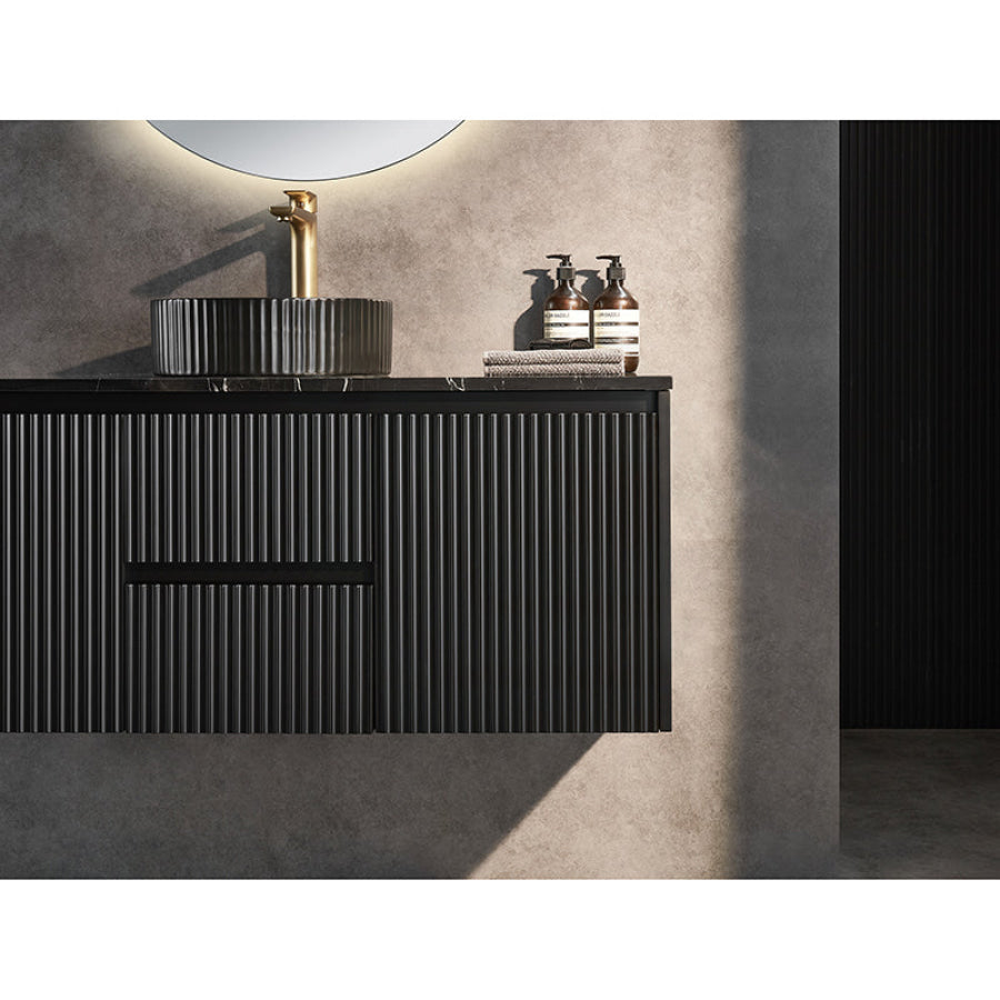 600-1500Mm Brindabella Wall Hung Bathroom Floating Vanity Matt Black Pvc Board Cabinet Only&Ceramic