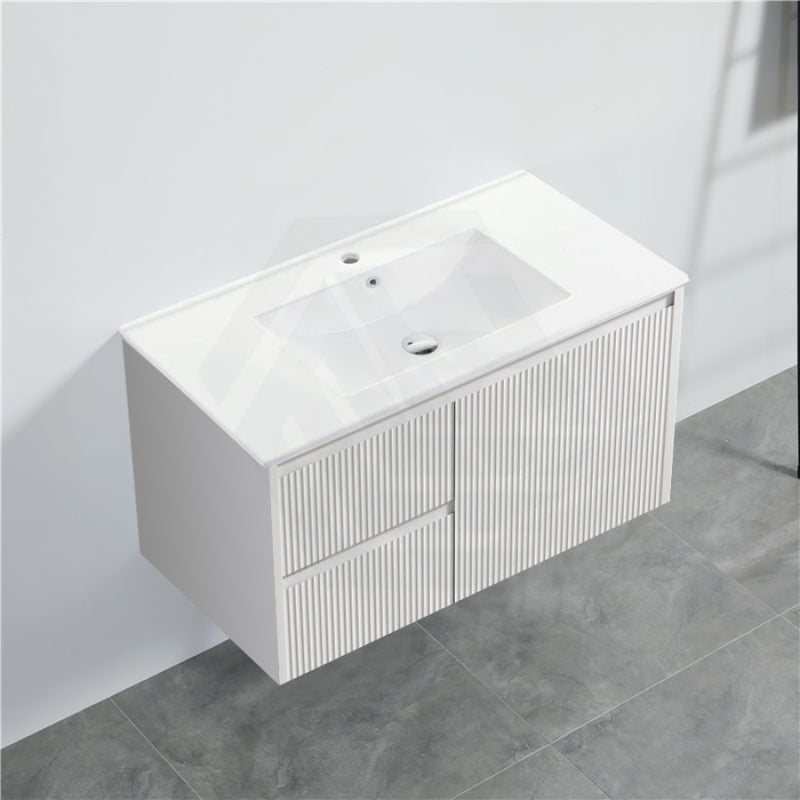 600-1500Mm Brindabella Wall Hung Bathroom Floating Vanity Matt White Pvc Board Cabinet Only&Ceramic