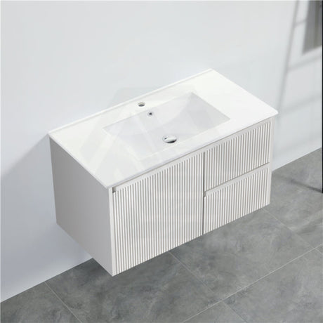 600-1500Mm Brindabella Wall Hung Bathroom Floating Vanity Matt White Pvc Board Cabinet Only&Ceramic