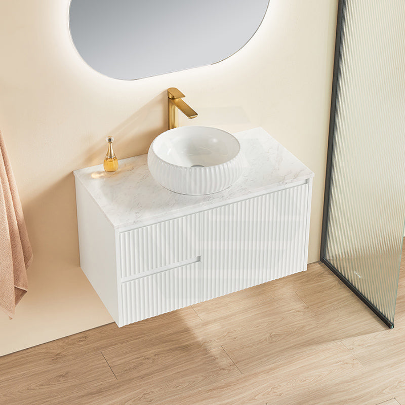 600-1500Mm Brindabella Wall Hung Bathroom Floating Vanity Matt White Pvc Board Cabinet Only&Ceramic