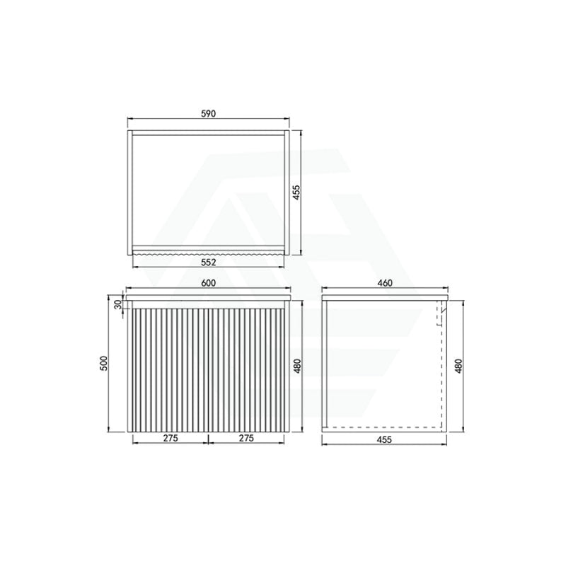 600-1500Mm Brindabella Wall Hung Bathroom Floating Vanity Matt White Pvc Board Cabinet Only&Ceramic