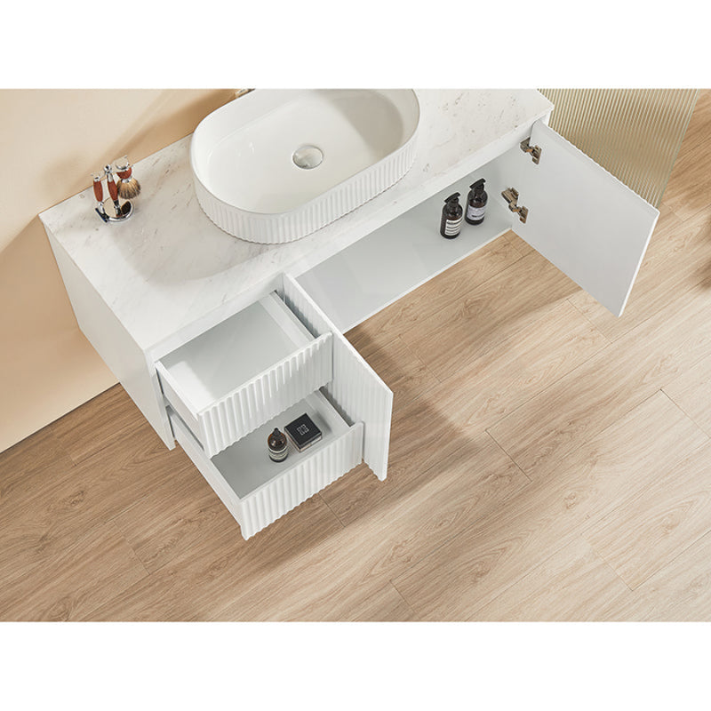 600-1500Mm Brindabella Wall Hung Bathroom Floating Vanity Matt White Pvc Board Cabinet Only&Ceramic