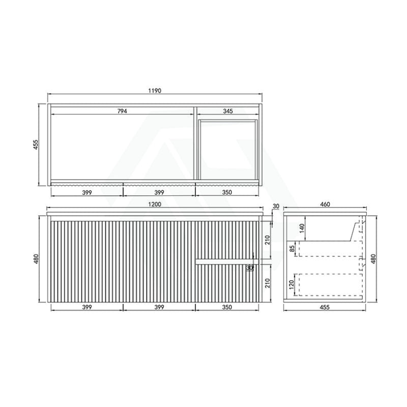 600-1500Mm Brindabella Wall Hung Bathroom Floating Vanity Matt White Pvc Board Cabinet Only&Ceramic