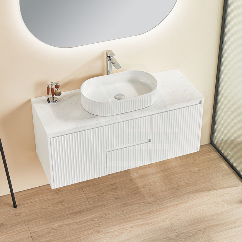 600-1500Mm Brindabella Wall Hung Bathroom Floating Vanity Matt White Pvc Board Cabinet Only&Ceramic