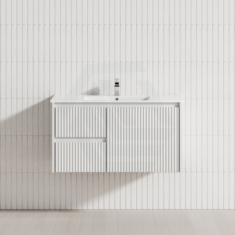 600-1500Mm Brindabella Wall Hung Bathroom Floating Vanity Matt White Pvc Board Cabinet Only&Ceramic