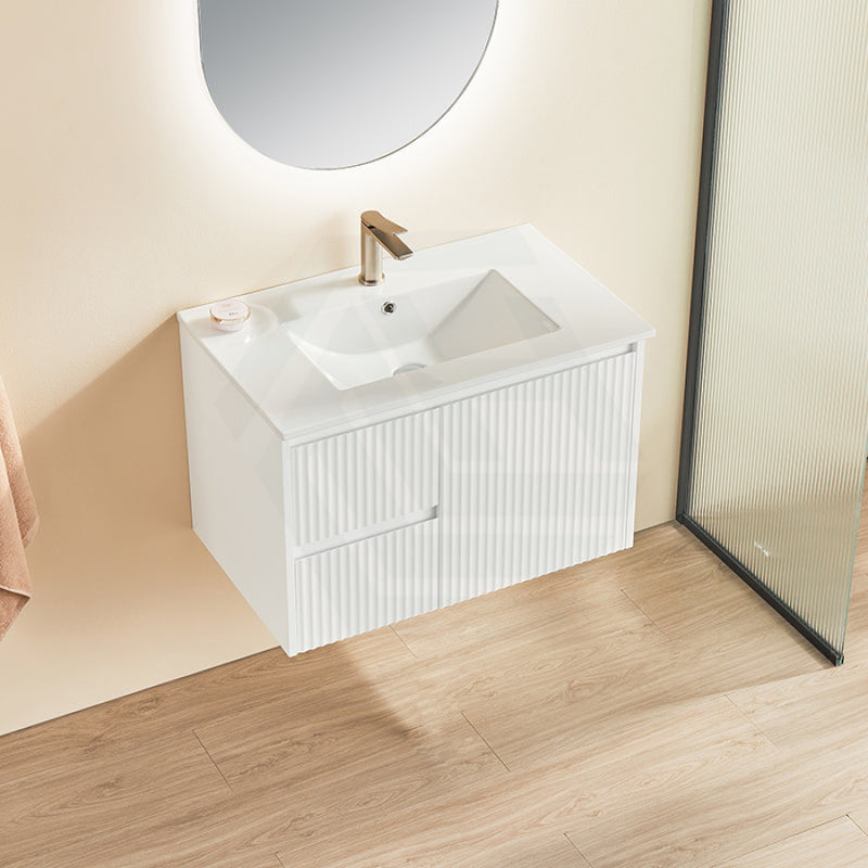 600-1500Mm Brindabella Wall Hung Bathroom Floating Vanity Matt White Pvc Board Cabinet Only&Ceramic