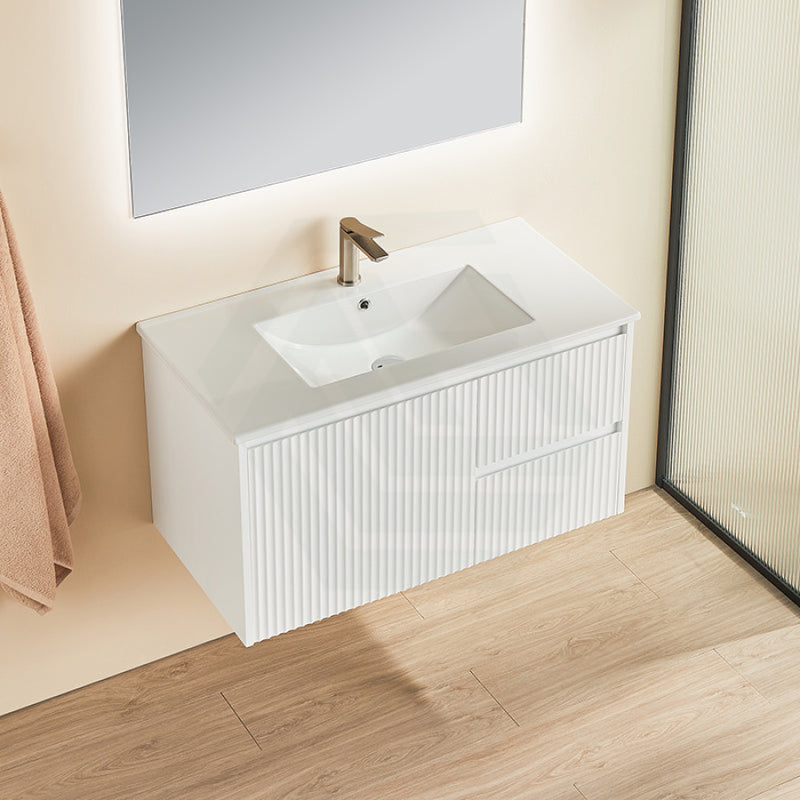 600-1500Mm Brindabella Wall Hung Bathroom Floating Vanity Matt White Pvc Board Cabinet Only&Ceramic