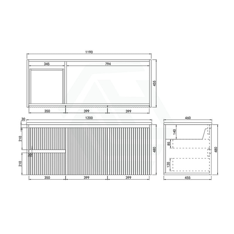 600-1500Mm Brindabella Wall Hung Bathroom Floating Vanity Matt White Pvc Board Cabinet Only&Ceramic