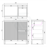 600 - 1500Mm Brighton Freestanding With Legs Vanity Matt White Pvc Board Cabinet Only&Ceramic/Stone