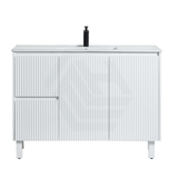 600 - 1500Mm Brighton Freestanding With Legs Vanity Matt White Pvc Board Cabinet Only&Ceramic/Stone