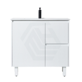 600 - 1500Mm Brighton Freestanding With Legs Vanity Matt White Pvc Board Cabinet Only&Ceramic/Stone