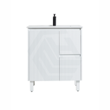 600 - 1500Mm Brighton Freestanding With Legs Vanity Matt White Pvc Board Cabinet Only&Ceramic/Stone