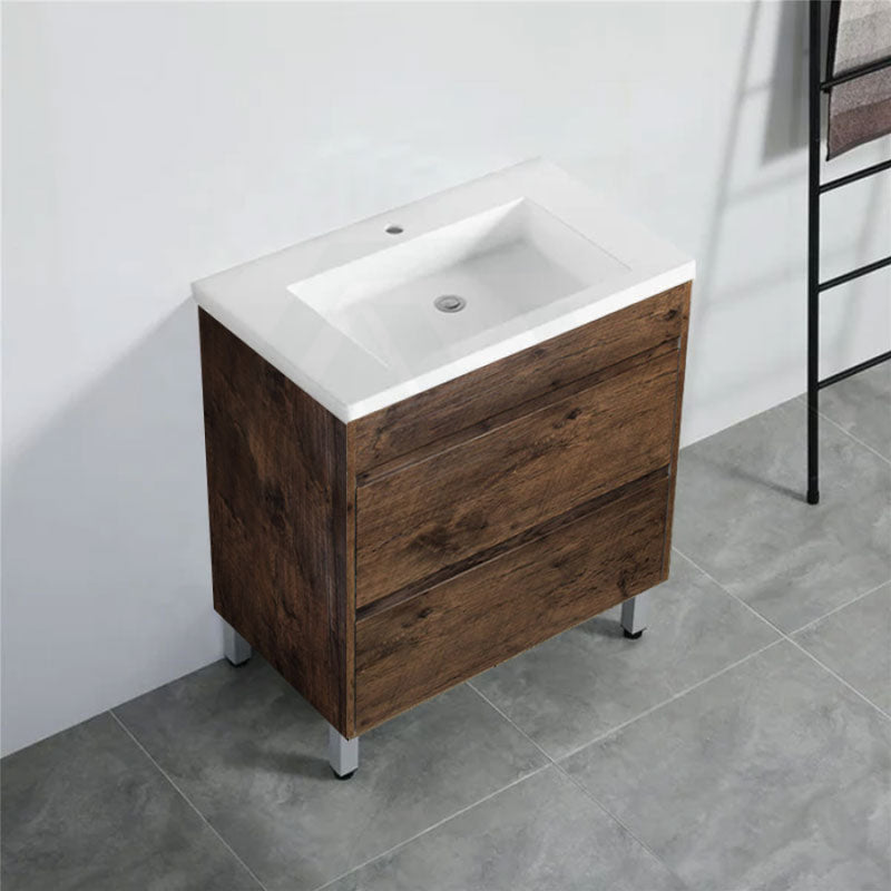 600-1500Mm Freestanding Bathroom Floor Vanity Dark Oak Wood Grain Pvc Filmed Cabinet Only &