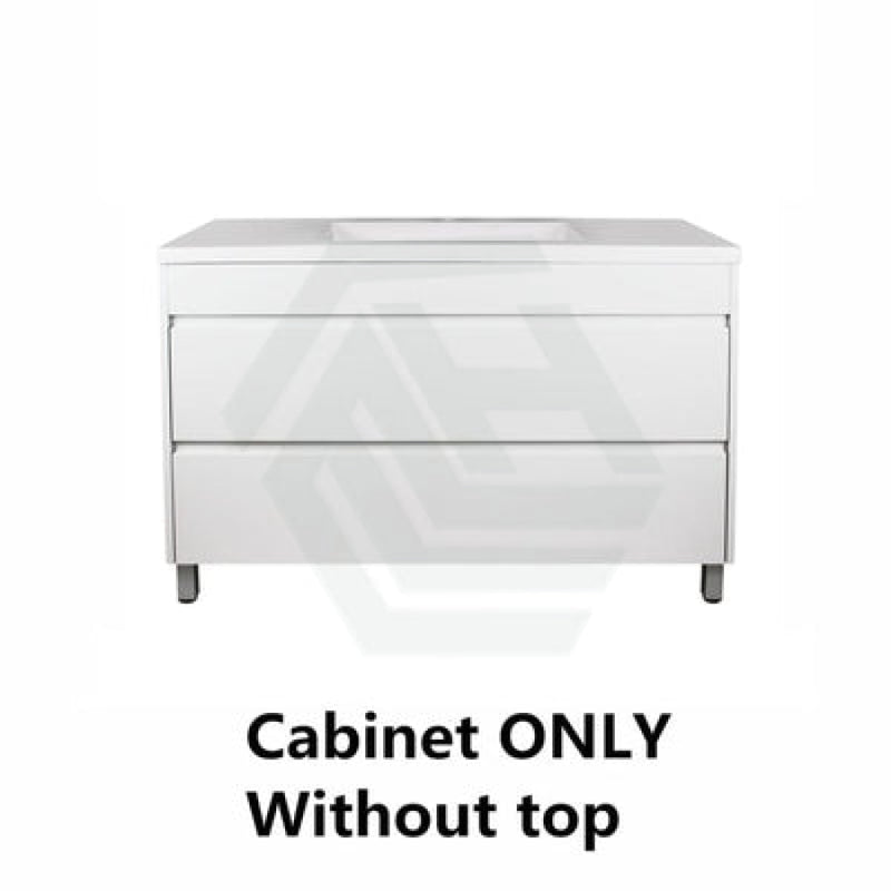 600-1500Mm Freestanding Bathroom Floor Vanity Matt White Pvc Filmed Drawers Cabinet Only &