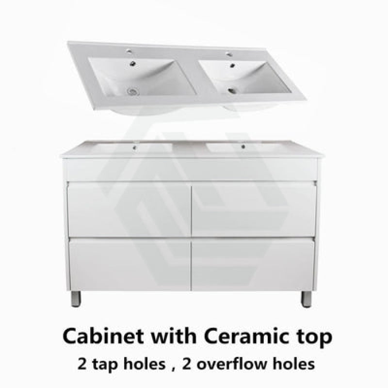 600-1500Mm Freestanding Bathroom Floor Vanity Matt White Pvc Filmed Drawers Cabinet Only &