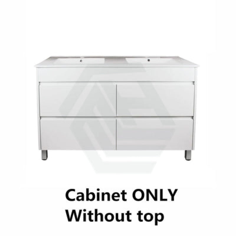 600-1500Mm Freestanding Bathroom Floor Vanity Matt White Pvc Filmed Drawers Cabinet Only &