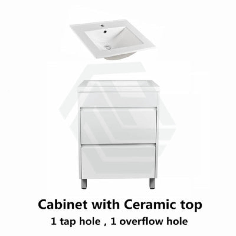 600-1500Mm Freestanding Bathroom Floor Vanity Matt White Pvc Filmed Drawers Cabinet Only &