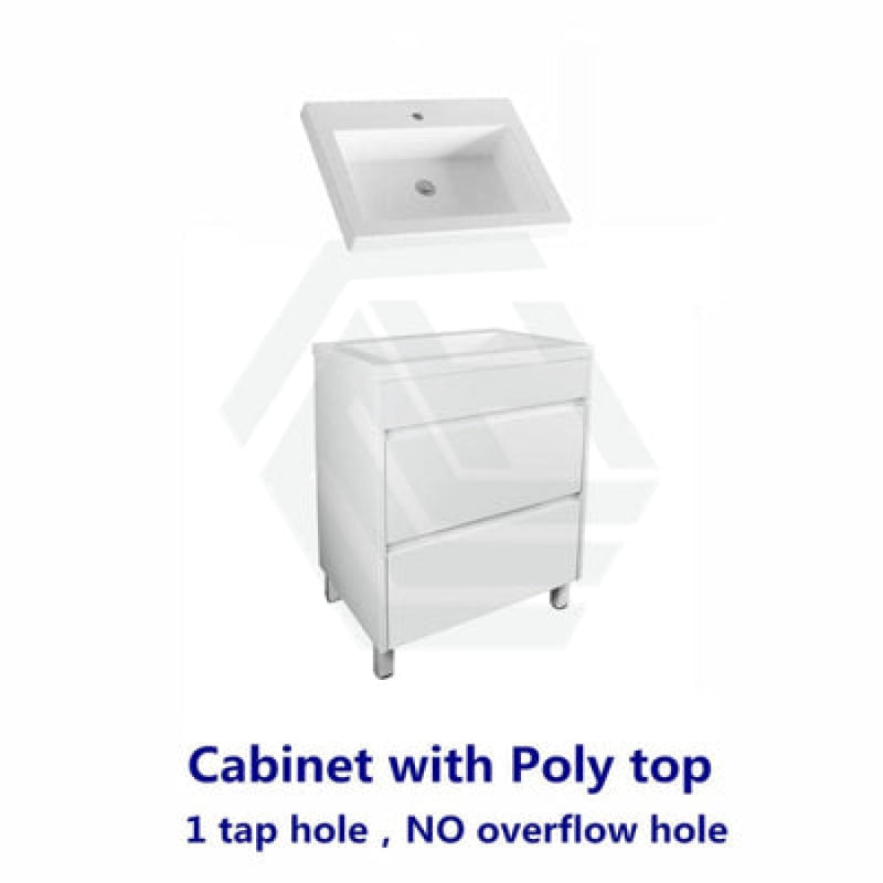 600-1500Mm Freestanding Bathroom Floor Vanity Matt White Pvc Filmed Drawers Cabinet Only &