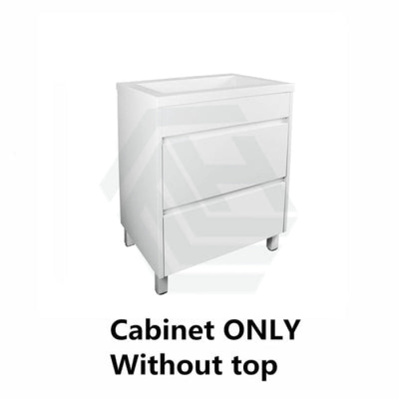 600-1500Mm Freestanding Bathroom Floor Vanity Matt White Pvc Filmed Drawers Cabinet Only &